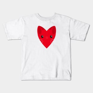 Valentine Cat Kids T-Shirt